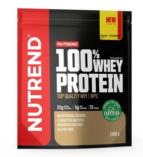 Напиток Nutrend 100% Whey Protein Банан-клубника 1000 g N-WP1000-BS