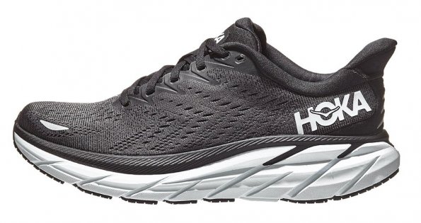 hoka clifton 8 black and white